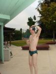Green Nike speedo swim brief after a swim