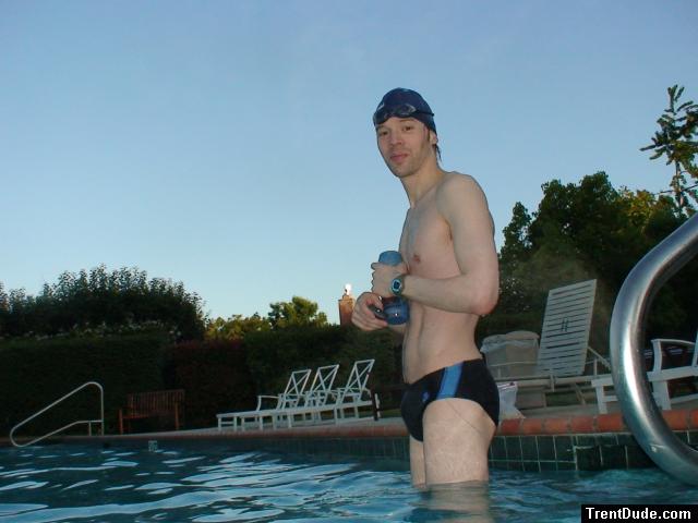 Nike black/blue speedo (pouch!)