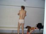 Calvin klein Hip Brief (S) in the swim locker room (rear)