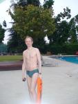 Trying out to be lifeguard, iin a green Nike speedo swim brief size 32 best!