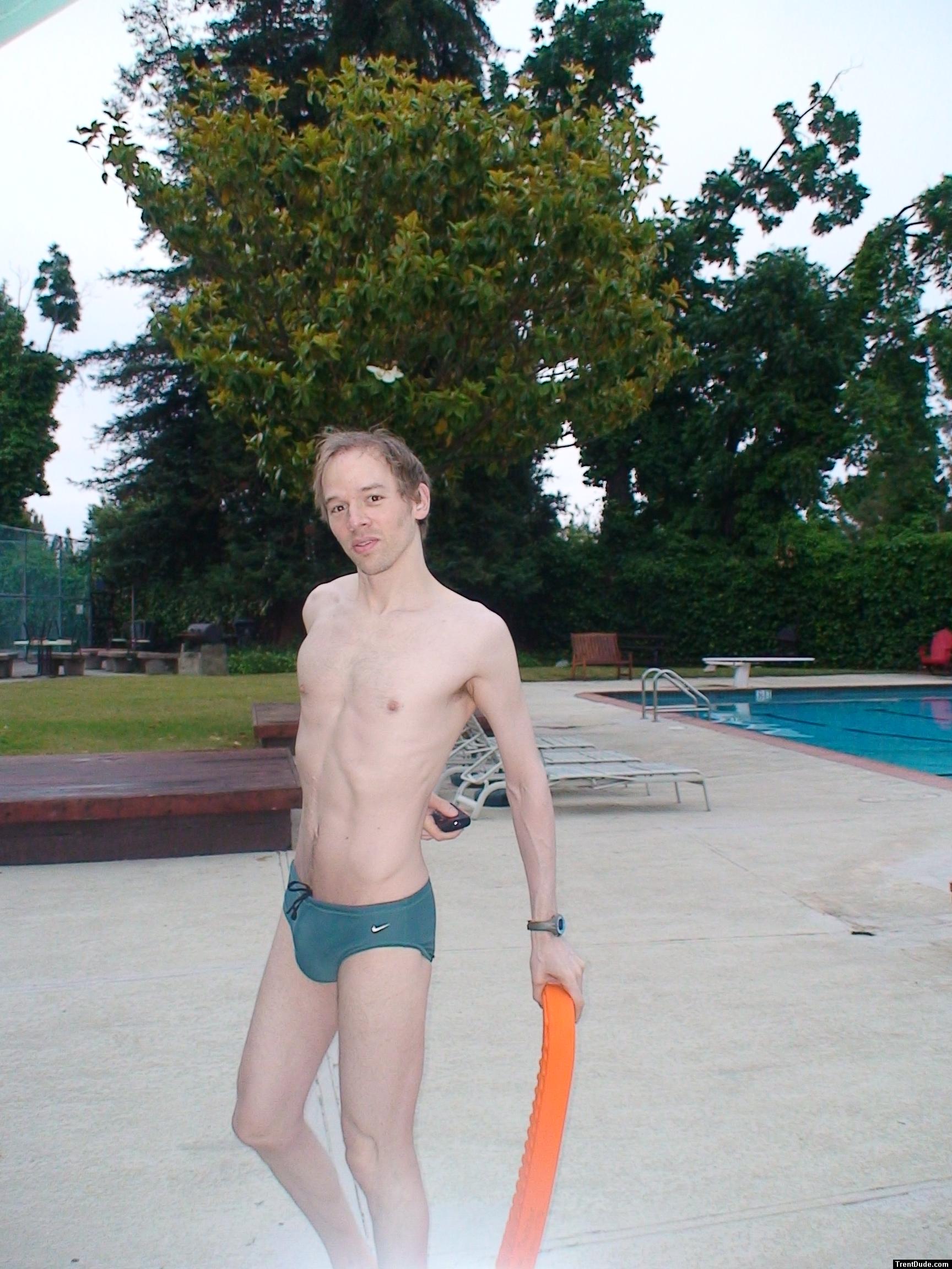 Trying out to be lifeguard (in a tight fitting green Nike speedo swim brief)  (pouch) best