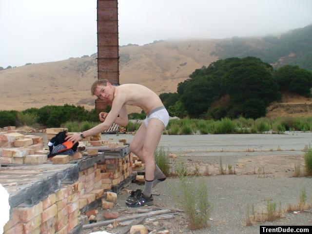 Brickyard photoshoot.   broken in jockey sport underwear (for sale)