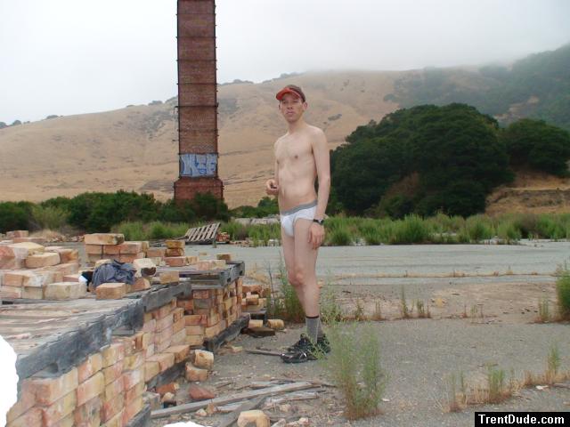 Brickyard photoshoot.   broken in jockey sport underwear (for sale)