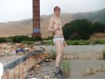 Brickyard photoshoot.   broken in jockey sport underwear (for sale)