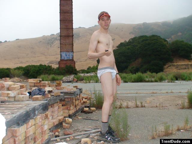 Brickyard photoshoot.   broken in jockey sport underwear (for sale)