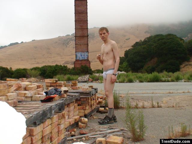 Brickyard photoshoot.   broken in jockey sport underwear (for sale)