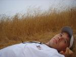 Resting in the grass on the farm where I worked this summer!