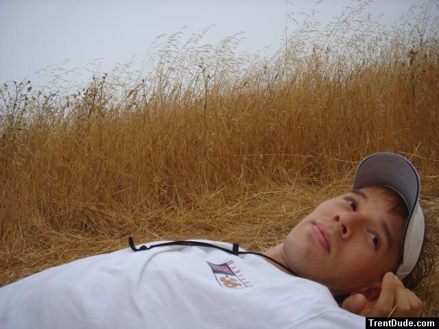 Resting in the grass on the farm where I worked this summer!