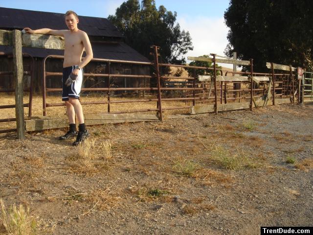 Shirtless on the farm