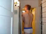 tall guy wearing Calvin Klein Pro Mesh