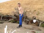 Blue sweats and Tommy Hilfiger underwear
