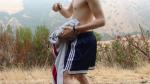 Blue addias shorts, End photoshoot 23