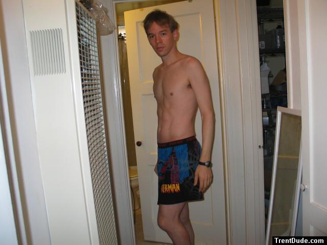 tall dude in Spiderman boxers, Unshaven face