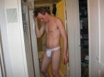 Checking out his new thong