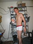 Calvin Klein Boxer Brief & me holding the box that I'll ship this  in!