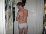 Rear and white briefs