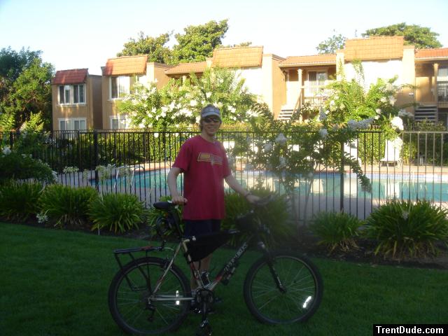 Stopping for a swim during a bike ride.  I'll just jump in wearing my bike shorts