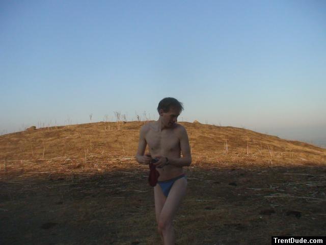 Should I put on this red string bikini that I'm holding?