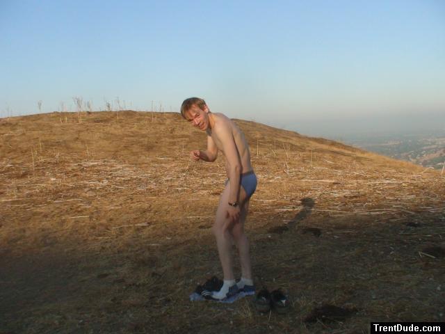 Happy to be in the blue string bikini