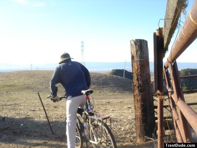 Biking on a hill side