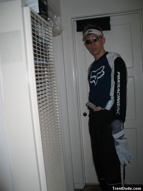 Fox Racing biking shirt, Nike cross training pants