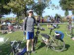Trent with Trek mountain bike after winning a race