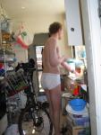 Kitchen and bike (Calvin Klein hip brief)