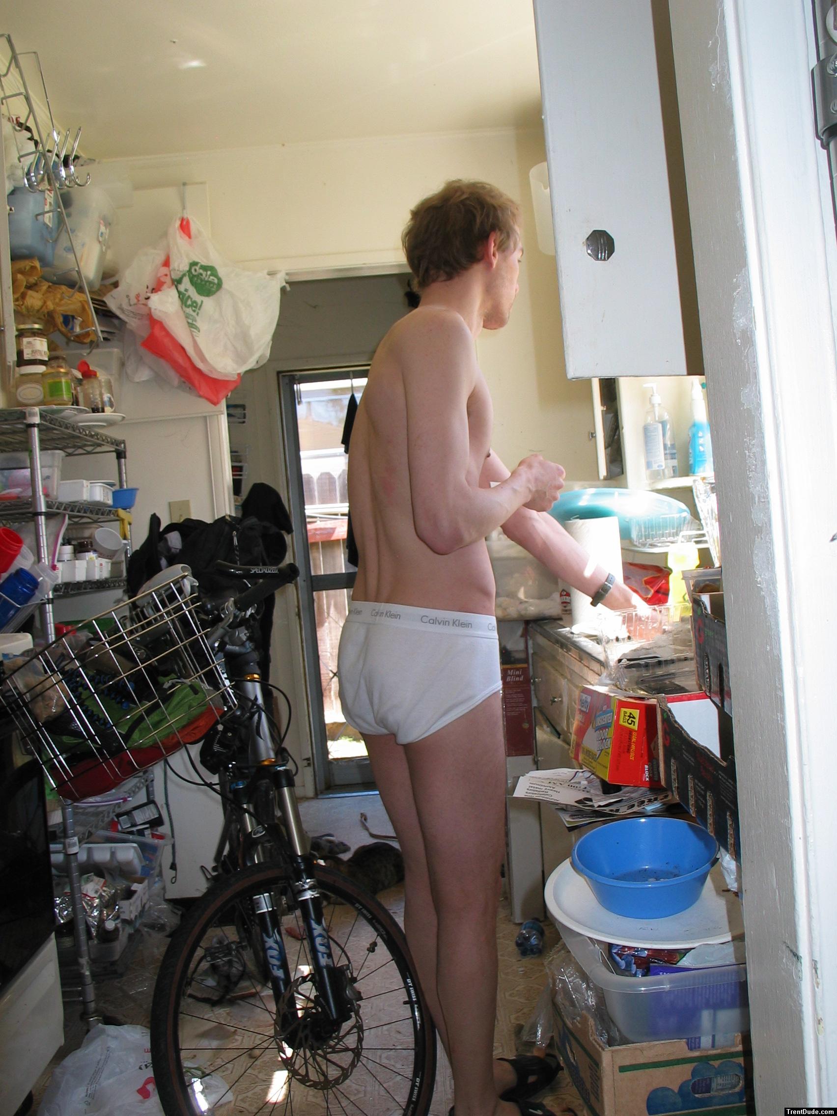 Kitchen and bike (Calvin Klein hip brief)