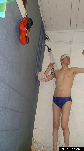 Blue Nike Speedo, swim cap