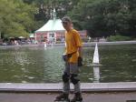Trent roller blading in Central Park, New York City