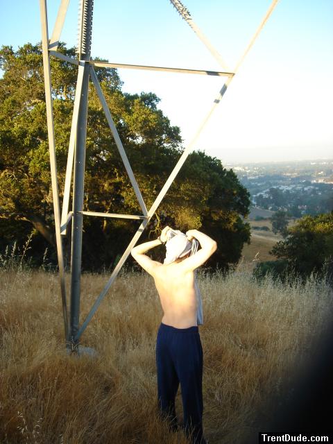 Outdoors Shirtless - Blue Addidas Sweats