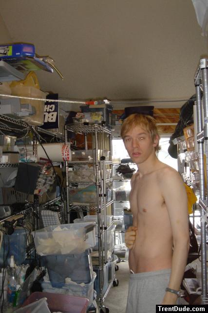 portrait - Cleaning up the mess in shorts