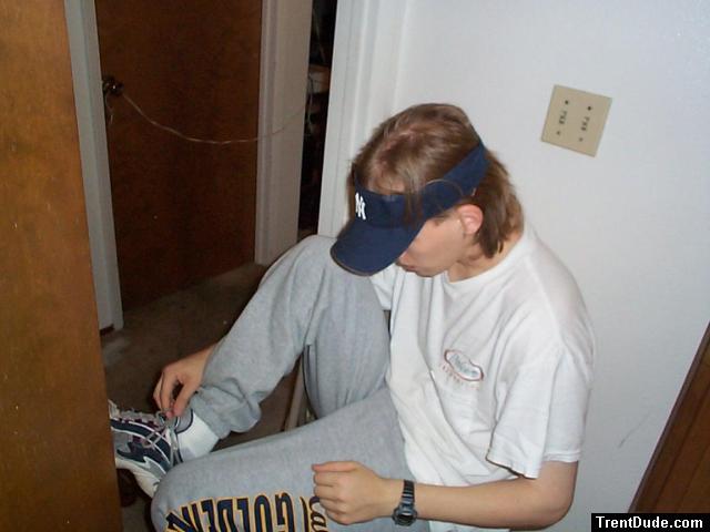 Putting some shoes on.