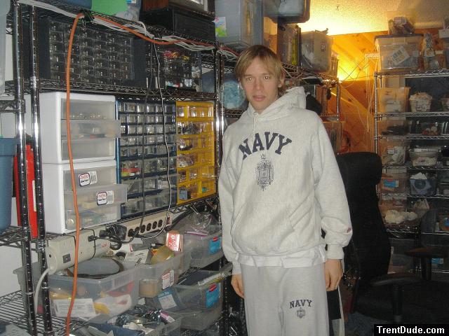 Navy Sweatpants smile  (dressed)