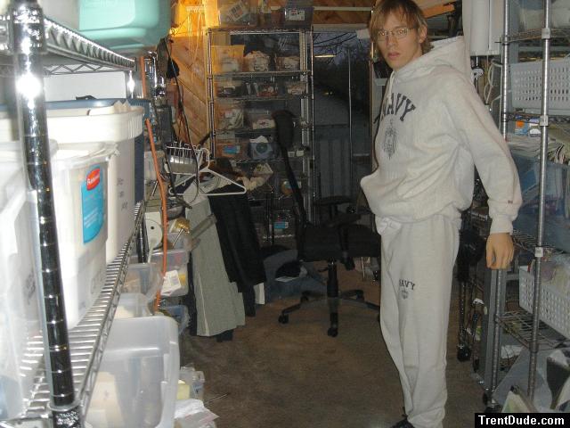 Navy Sweatpants (dressed) Clothing model