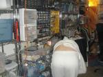 bending over (dressed)