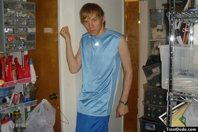 Blue tank top closeup