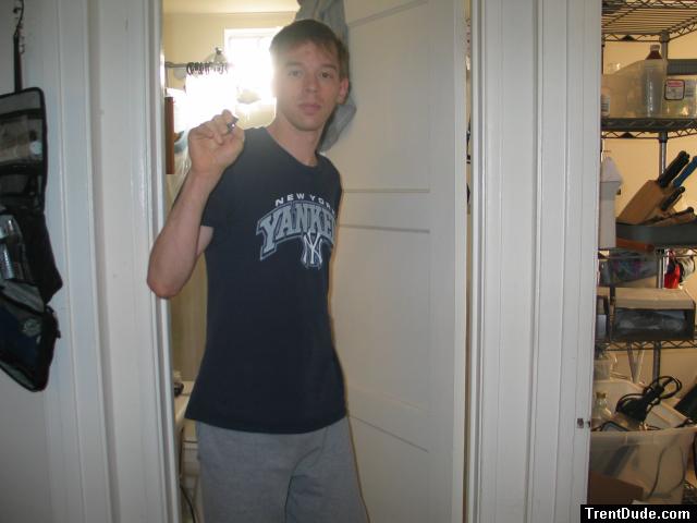 Trent in NY Yankes shirt & grey sweats