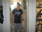 Trent in NY Yankes shirt & grey sweats