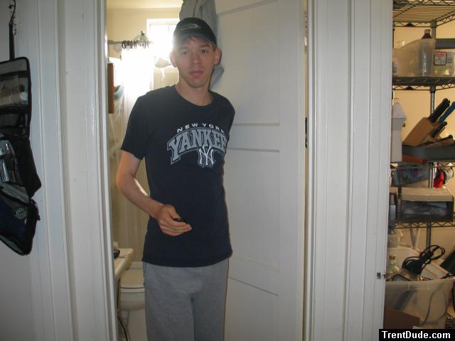 Trent in NY Yankes shirt & grey sweats