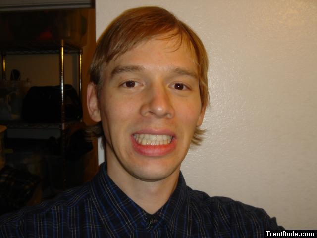 Teeth in button up shirt