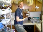 Blueberries, blue yankees t-shirt, and shorts