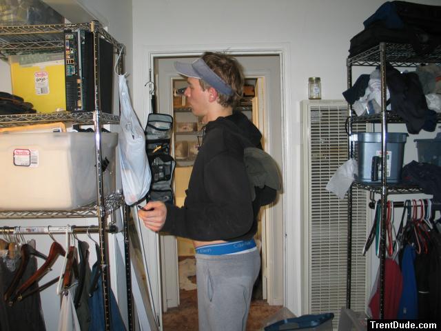 sweatsuit - After a workout - Calvin Klein sport underwear - wetl butt!