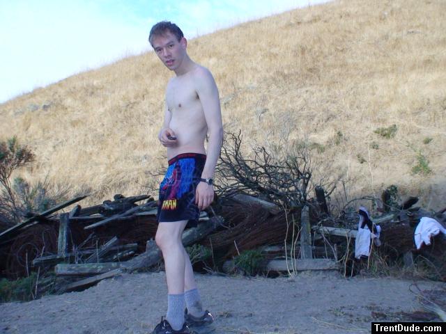 This is how he wears his  socks on the farm