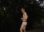 Calvin Klein underwear in the forest