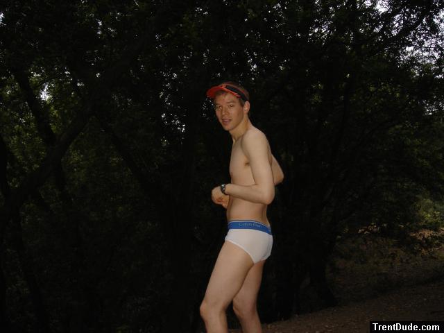 Calvin Klein underwear in the forest