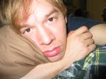 Face in bed closeup