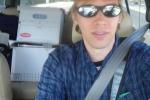 trent in car