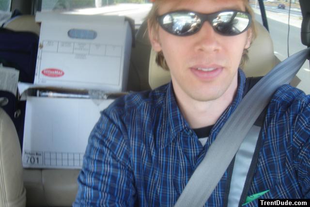 trent in car