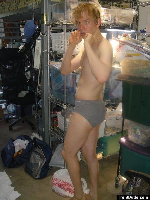 Grey hanes comfort briefs (why is Trent blushing?)